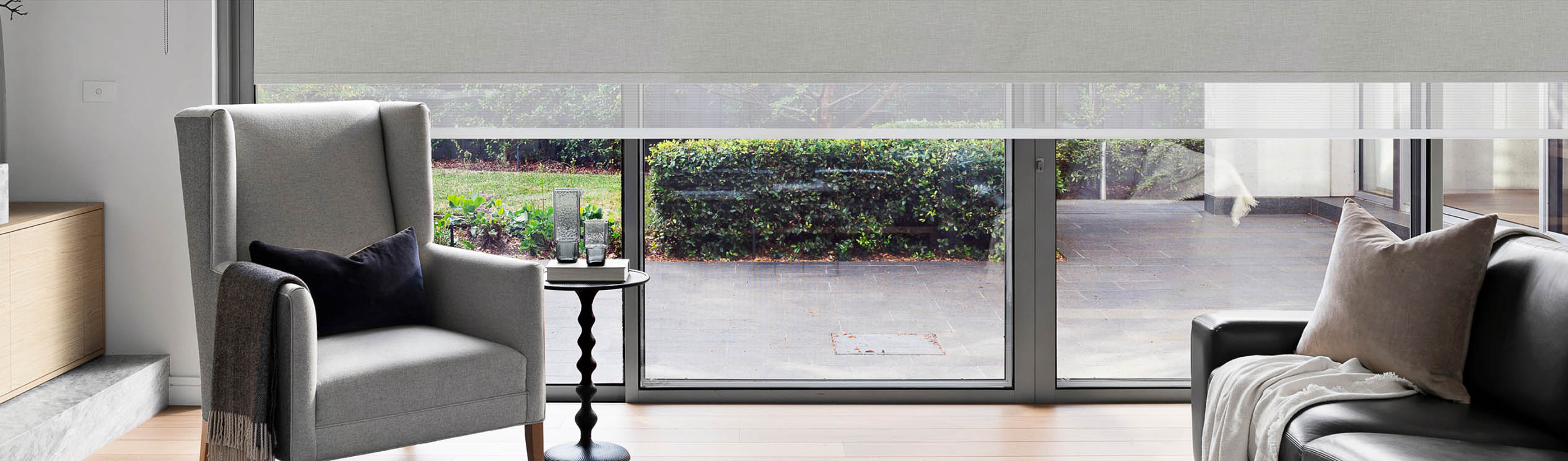 Double roller blinds in a modern Melbourne home